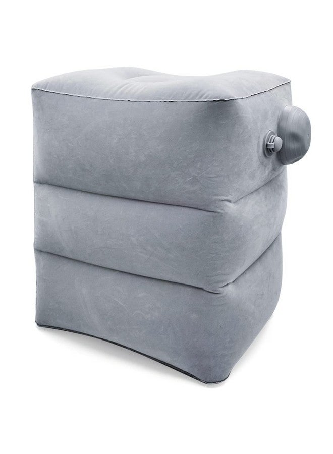 Optifit¬Æ Inflatable Air Travel Pillow, leg pillows for sleeping, Portable Footrest Pillow for Flight Home Office Footstool Self-inflatable Air Travel Pillow for Adult Kids,Grey - Image 1