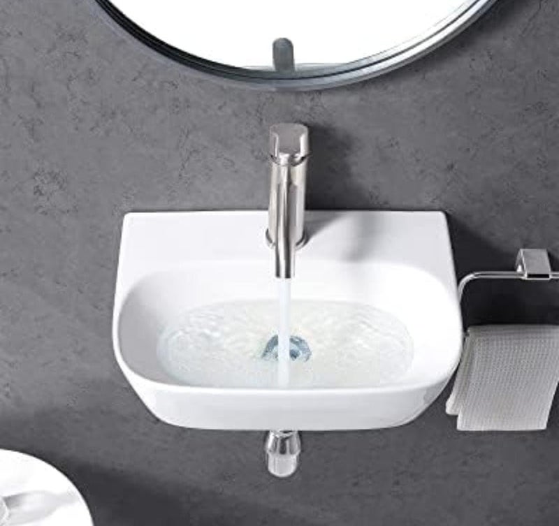 WARRIX OSAKA WALL HUNG BASIN WHITE GLOSSY WALL HUNG BASIN 43 x 31 x 13 CM  - Image 2