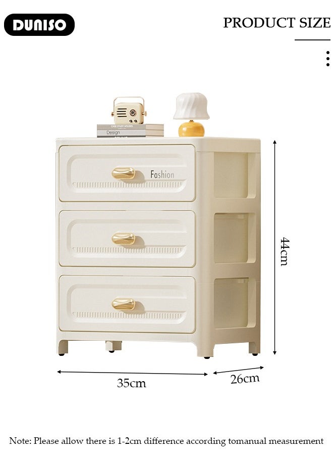 DUNISO Plastic Storage Bins,Drawer Storage Cabinet Toys Storage Box 3 Layer containers for Kitchen Storage Box for Clothes,Toys,Portable Storage Organizer Mobile File Storage Cabinet, Waterproof Drawer Containers for Bathroom,Storage Bins for Home Office School  - Image 2