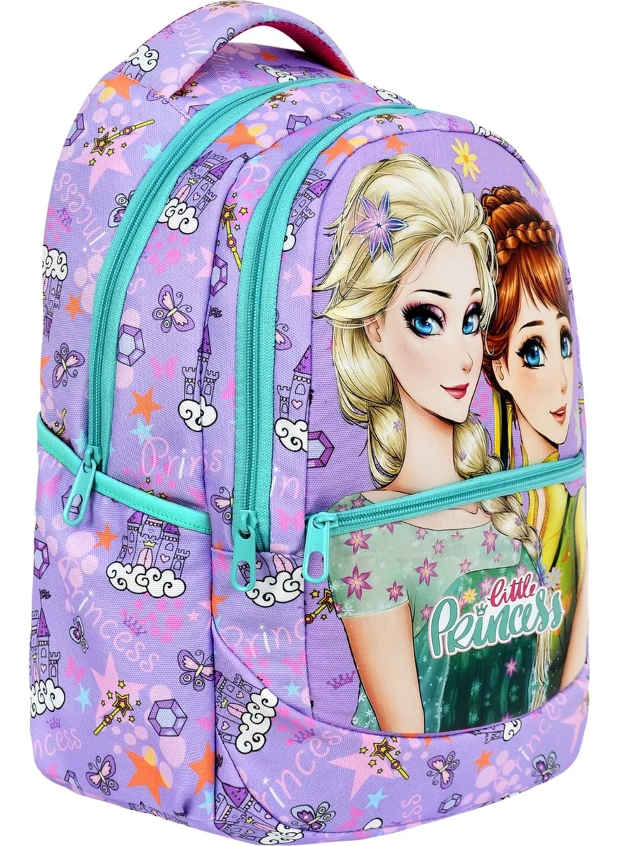 Çantaland 3-Pack Primary School Frozen Patterned, Girls Lunch Box and Pencil Case School Bag