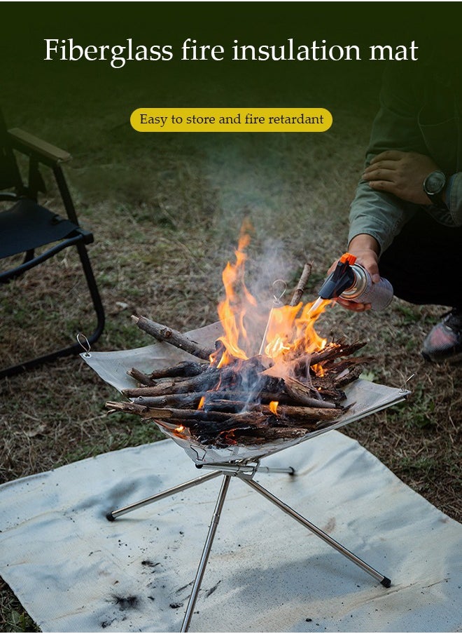 DUNISO - Large model Folding bonfire rack, outdoor folding firewood rack, fire burning rack, camping barbecue rack,Camping Campfire Fire Rack Backyard Heating Mesh Fire Pit Rack Folding Wood Stoves Rack Bonfire Frame - Image 1