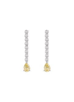 Yellow Zircon Dangle Earrings for Women Gift for Wife