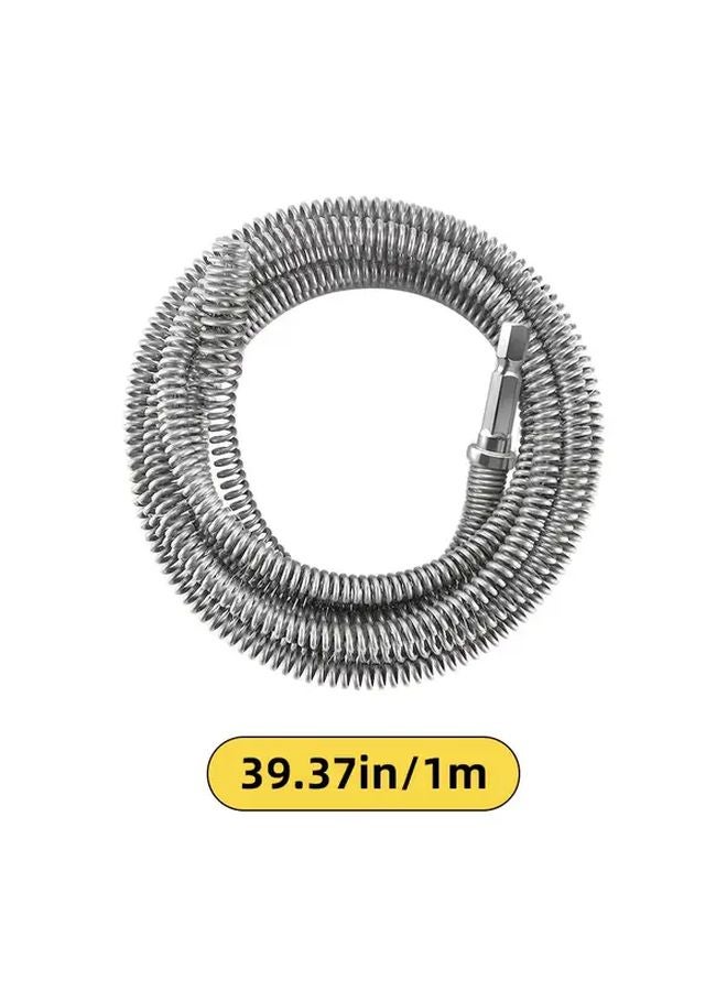 Flexible Drain Clog Remover 39.37 Inch Manual Power For Toilet Kitchen Bathroom Pipes Hair Debris Cleaning - Image 1