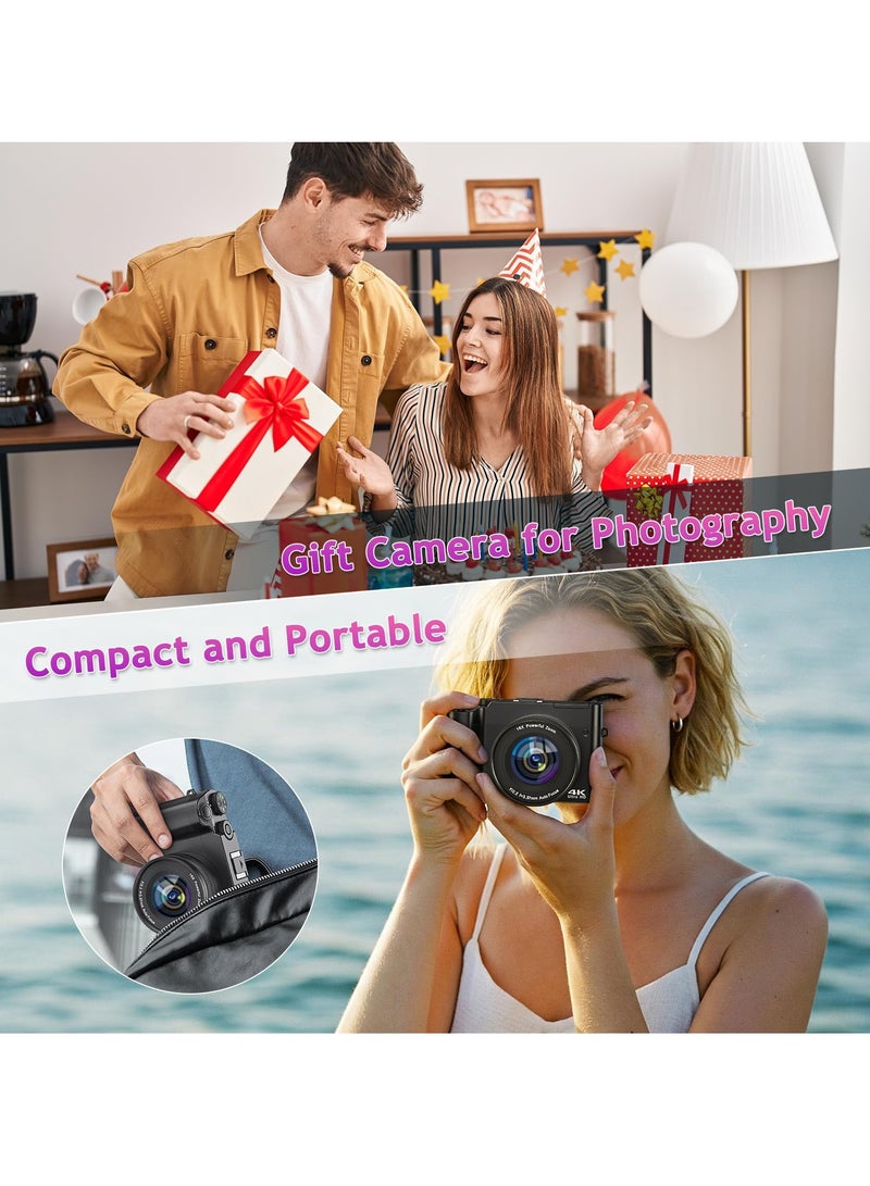 OasisLink Digital Camera, 4K 64MP Camera for Photography Autofocus Selfie Camera, Vlogging Camera for Youtube with Anti-shake Flash Light 16X Digital Zoom 32G Memory Card - Image 5