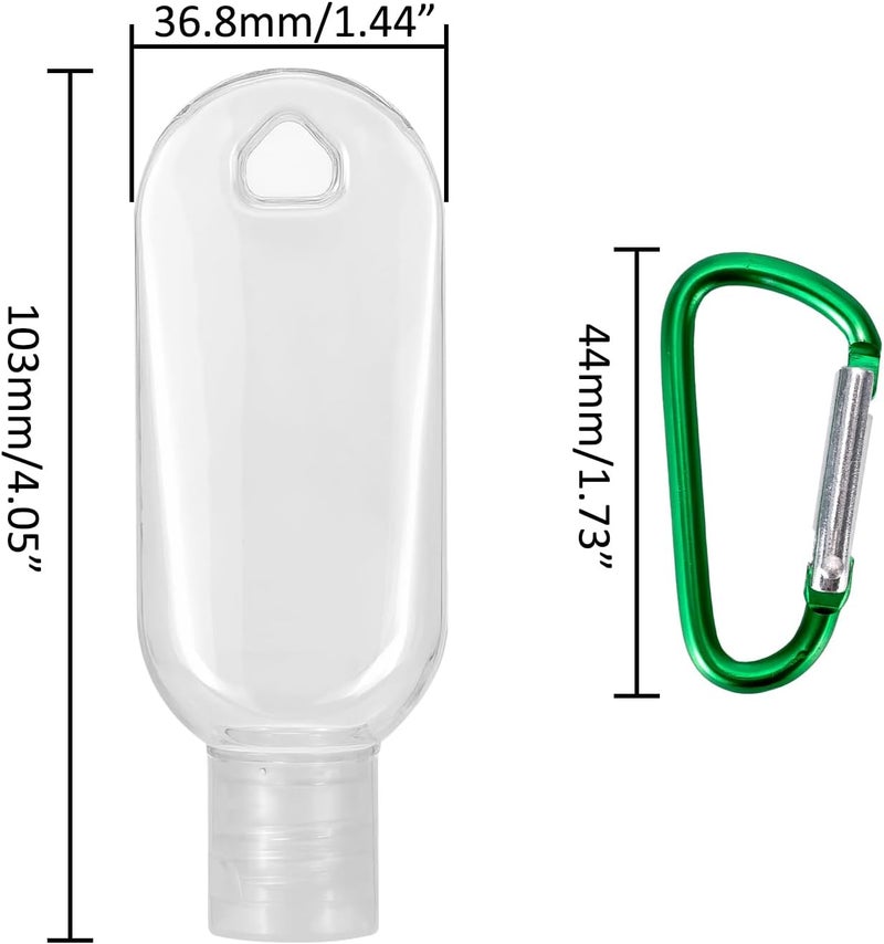 50 Travel Pack Portable Hand Sanitizer Bottles Keychain 1 oz (30 ml) Refillable Leak-proof Plastic Small Empty Bottle with Flip Portable Storage Bottle (Random Color) - Image 2