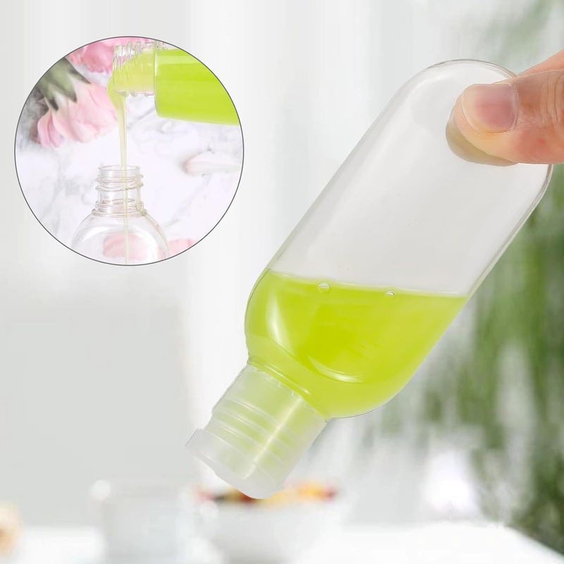 50 Travel Pack Portable Hand Sanitizer Bottles Keychain 1 oz (30 ml) Refillable Leak-proof Plastic Small Empty Bottle with Flip Portable Storage Bottle (Random Color) - Image 4