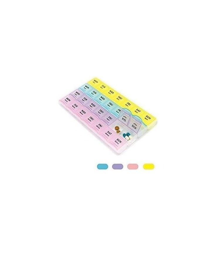 Weekly Pill Organizer Box 28 Compartment Pill Storage Box - Image 3