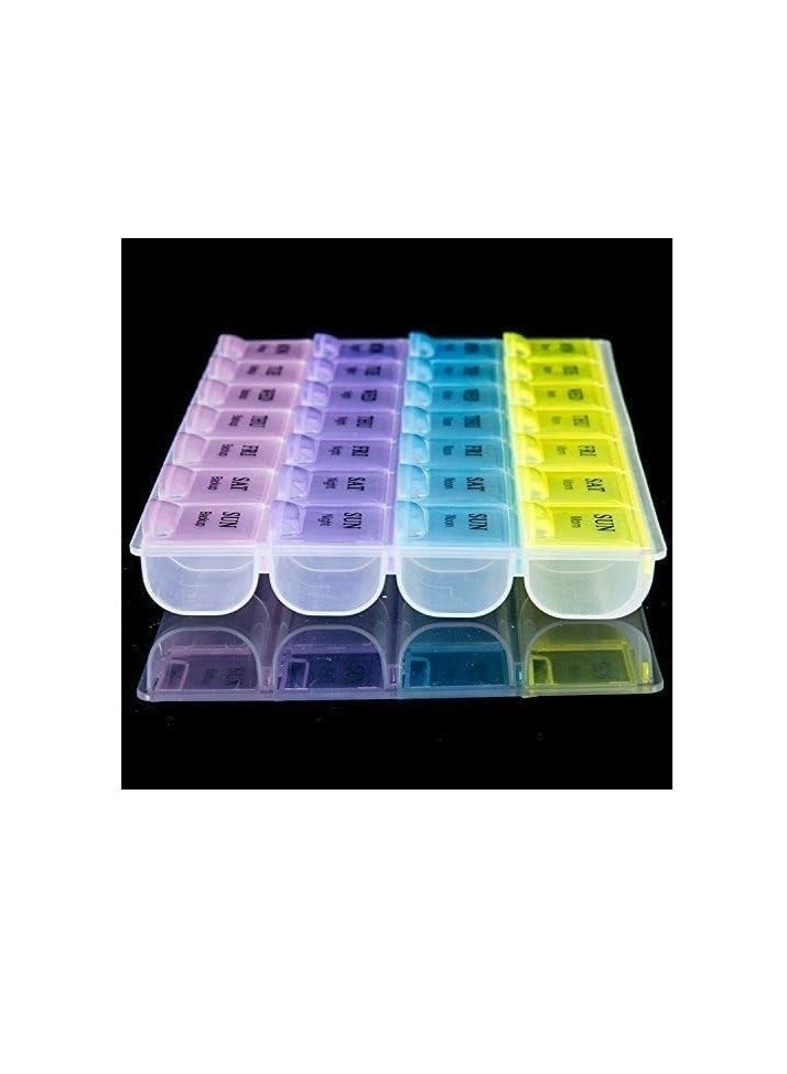 Weekly Pill Organizer Box 28 Compartment Pill Storage Box - Image 4
