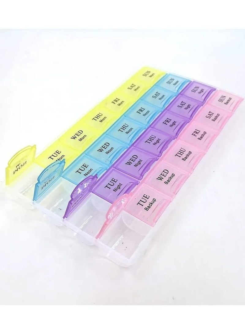 Weekly Pill Organizer Box 28 Compartment Pill Storage Box - Image 1