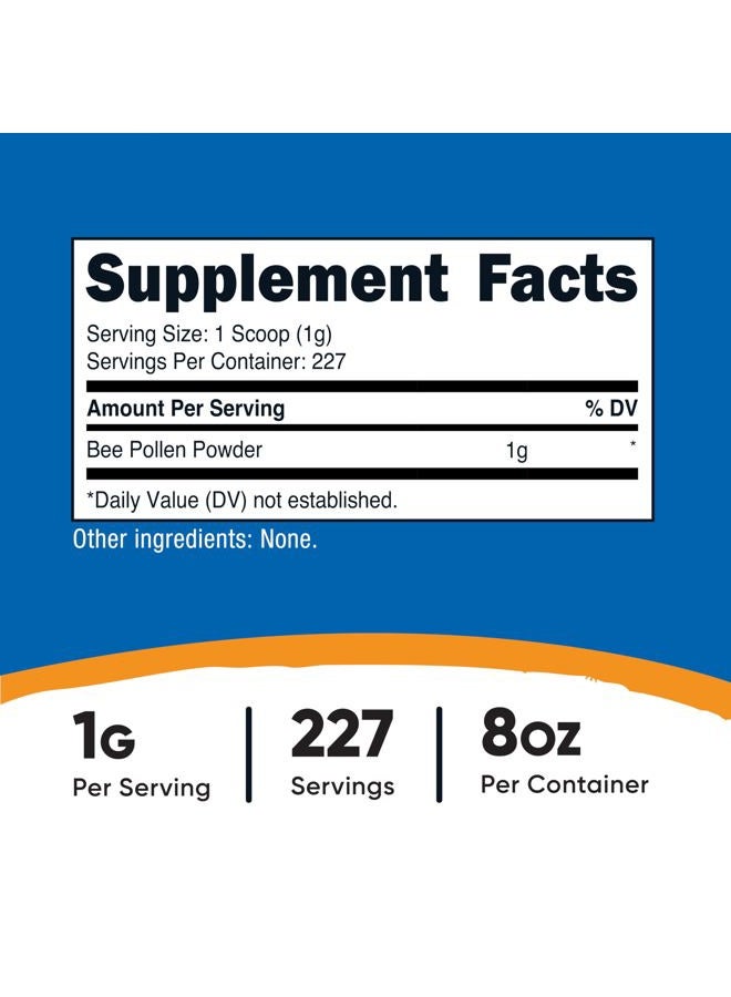 Nutricost مسحوق حبوب اللقاح من النحل (8 أونصات) (بدون نكهة) - 227 حصة، خالي من الغلوتين، غير معدل وراثيًا، مكمل غذائي نباتي - Image 2