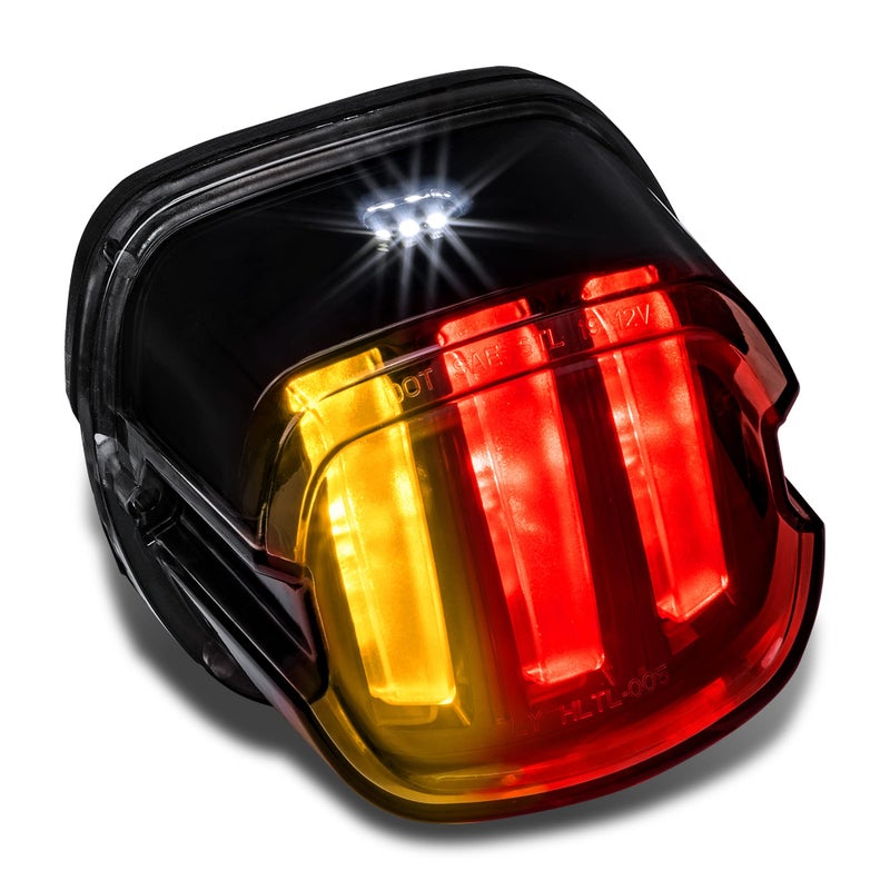 ONLINE LED STORE TRUE MODS LED Brake Tail Light for Harley Davidson F1 Flashing Blinker Turn Signal DOT Integrated Rear Red Back Taillight for Sportster Dyna Fat Boy Road King Electra Glide Ultra Softail Heritage