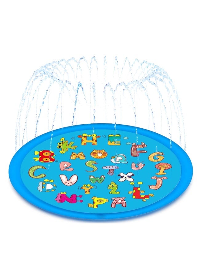 إيهوم وسادة سبلاش للكلاب والأطفال، حوض سباحة مضاد للانزلاق للكلاب الكبيرة، حصيرة لعب مائية سميكة متينة في الهواء الطلق، لعبة رش صيفي للفناء الخلفي (170 سم، أزرق) - Image 1