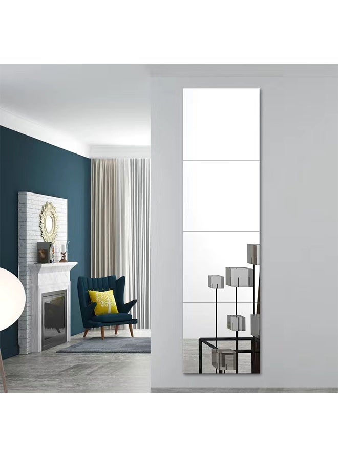 Full-Length Mirrors, Full-Body Mirrors, Wall-Mounted mirrors, Dressing Mirrors, Makeup Mirrors, Hand-Combined And Spliced Mirrors For Bedroom Wardrobes, Square Explosion-Proof Wall Mirrors（4 PCS-22*22cm） - Image 1