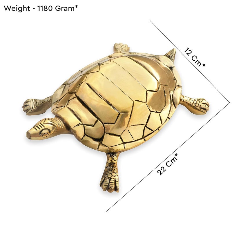 TREE MAISON CORONATING HOMES Brass Vaastu Tortoise Weight 1120 Gram Approx Size 22 x 12 cm Turtle Kachua Feng Shui Maha Vastu Shastra Remedies Home Decor Good Luck Pack of 1 - Image 2