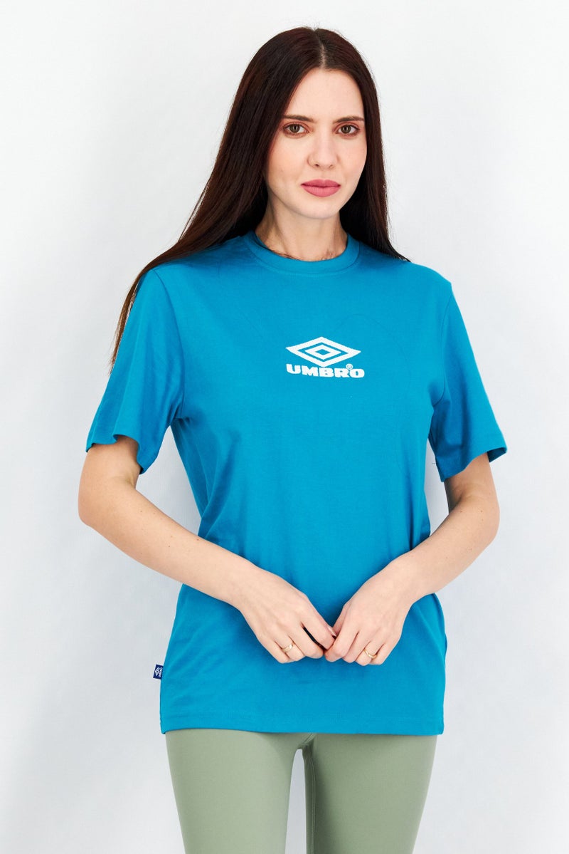 umbro Women Sportswear Fit Embroidered Logo T-Shirt, Sky Blue - Image 1