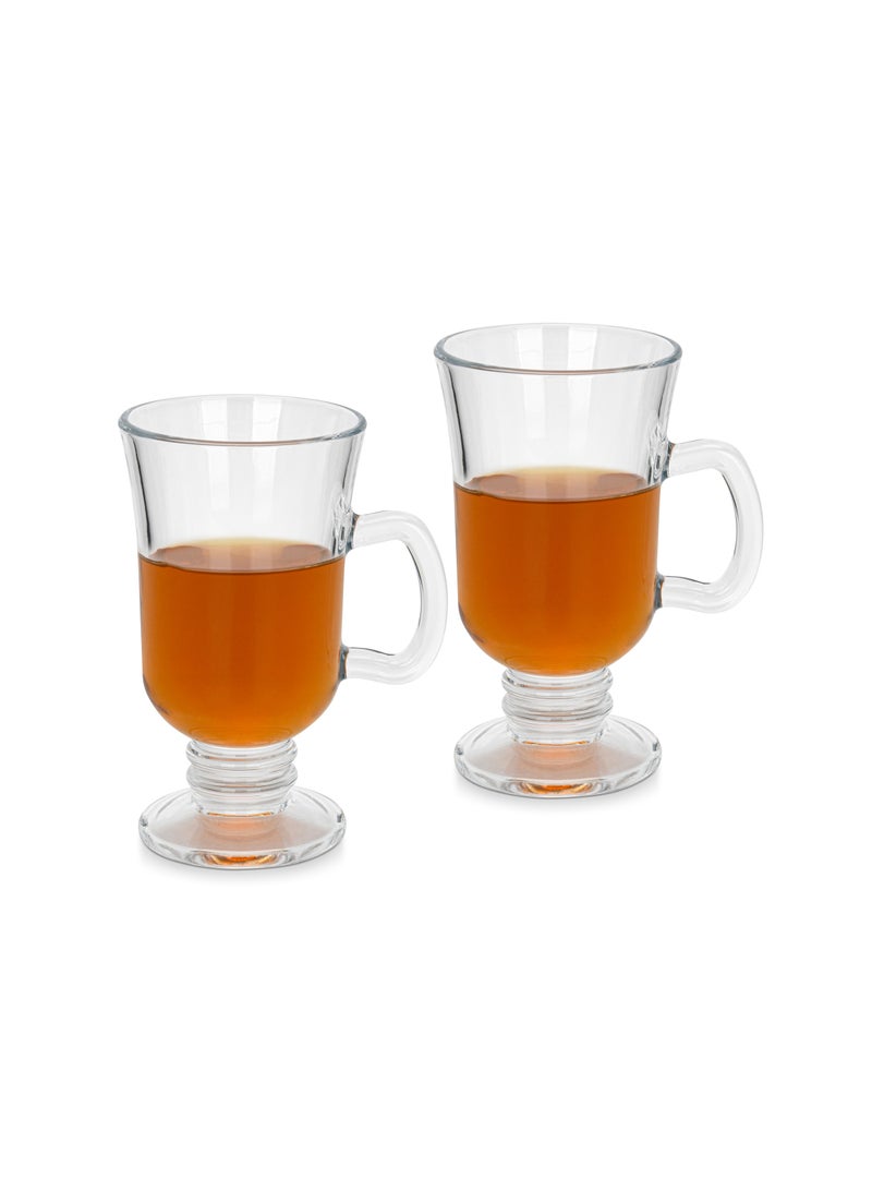 Fissman 2pc Coffee Glass Mug Set 350ml for Latte, Iced Coffee, Tea, And Hot Choco - Image 1