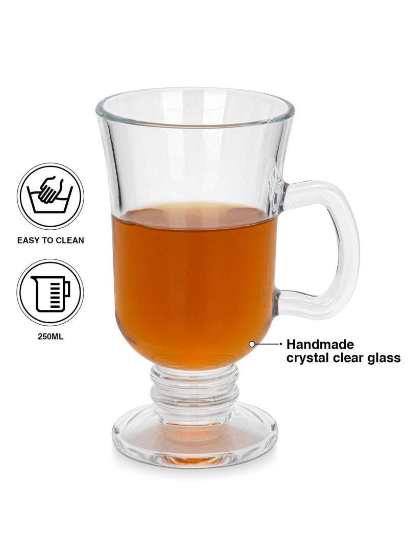Fissman 2pc Coffee Glass Mug Set 350ml for Latte, Iced Coffee, Tea, And Hot Choco - Image 2