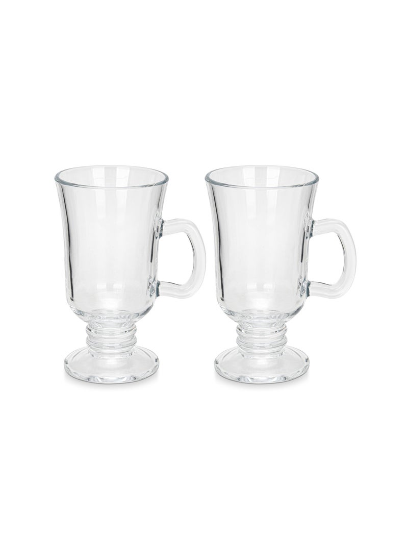 Fissman 2pc Coffee Glass Mug Set 350ml for Latte, Iced Coffee, Tea, And Hot Choco - Image 4