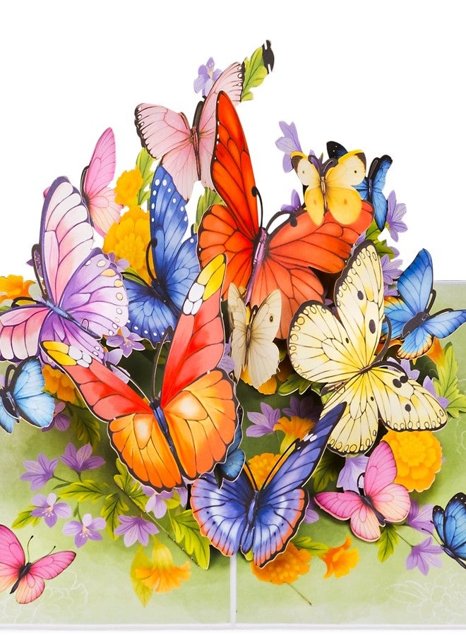 Paper Love 3D Spring Butterflies Pop Up Card, Gift for Birthday, Mother's Day, Wedding, Anniversary, Thank You, Get Well, All Occasion - 5" x 7" Cover - Includes Envelope and Note Tag - Image 1