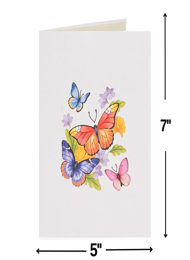 Paper Love 3D Spring Butterflies Pop Up Card, Gift for Birthday, Mother's Day, Wedding, Anniversary, Thank You, Get Well, All Occasion - 5" x 7" Cover - Includes Envelope and Note Tag - Image 3