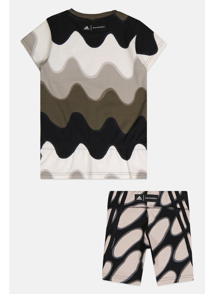 Adidas Kids Girl 2 Pieces Marimekko Top And Bottom Set, Black/White Combo  - Image 2