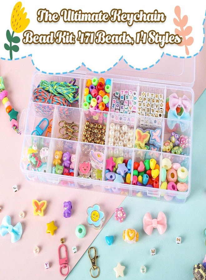 Ecoofor 487 PCS Beaded Keychain Making Kit, Acrylic Letter Beads with Heart, Star & Flower Charms for DIY Jewelry, Bag Accessories & Crafts for Women - Image 4