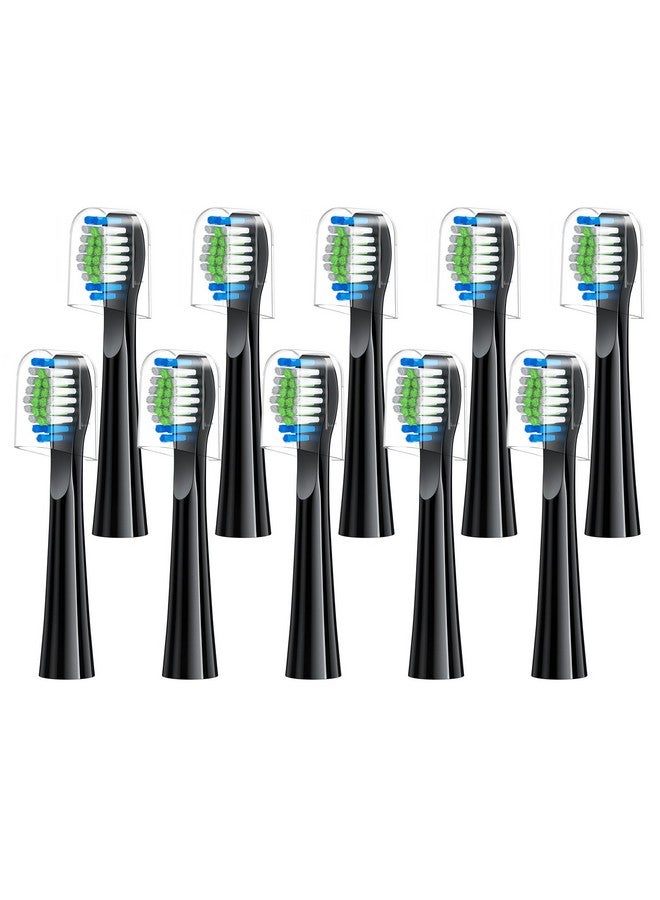 Harobey Replacement Toothbrush Heads 10 Pack Compatible with Bitvae Daily D2 Rechargeable Toothbrush, for D2 Toothbrush Heads Refills, Black - Image 1