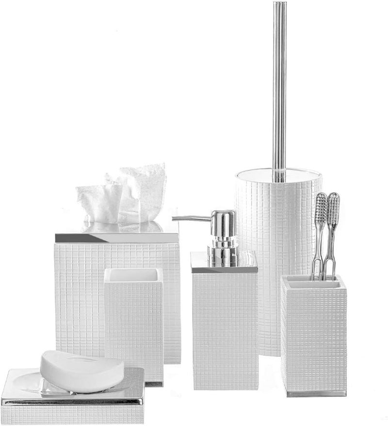Creative Scents Estella White Liquid Soap Dispenser for Bathroom - Decorative Hand Lotion Dispenser with Strong Pump for Vanity Countertop, Holds 8 Oz. - Image 3