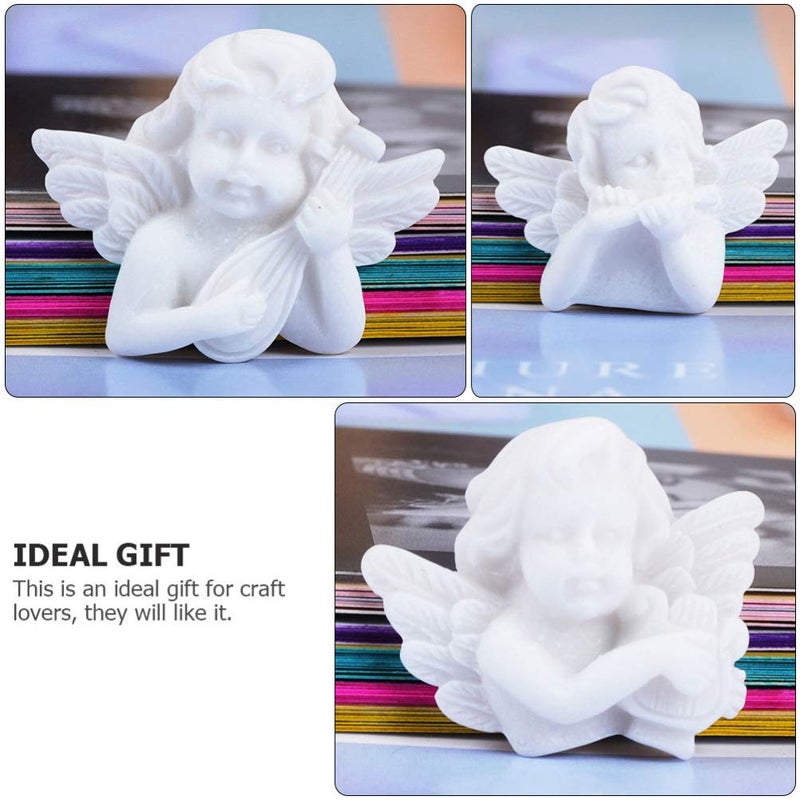 EXCEART 60Pcs Miniature Angel Figurine Mini Angel Statue Resin Embellishments Flatback Beads Charm Ornament for DIY Scrapbooking Craft Phone Case (Mixed Style) - Image 5