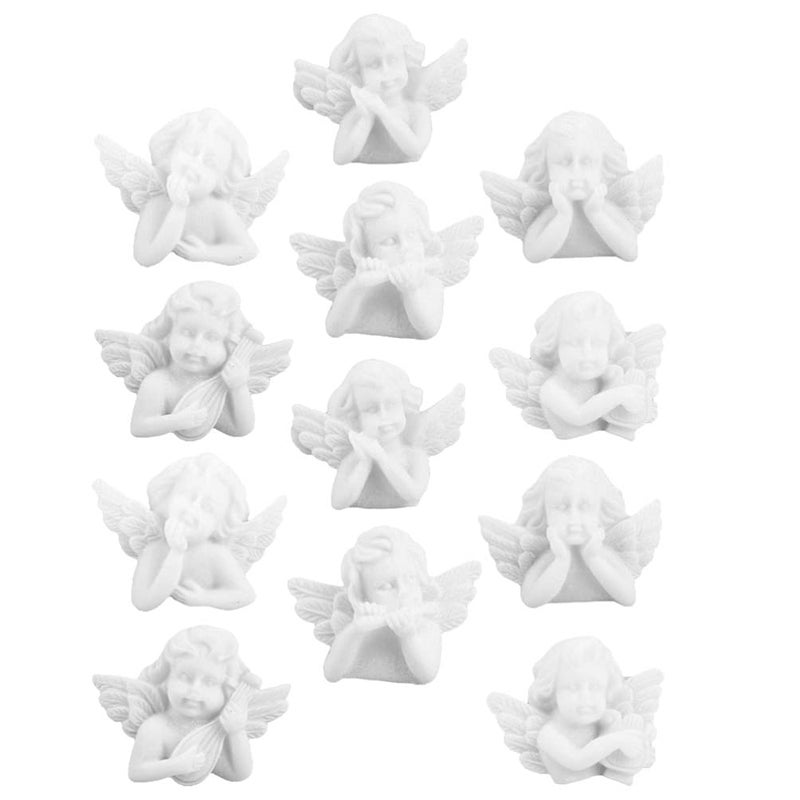 EXCEART 60Pcs Miniature Angel Figurine Mini Angel Statue Resin Embellishments Flatback Beads Charm Ornament for DIY Scrapbooking Craft Phone Case (Mixed Style) - Image 1