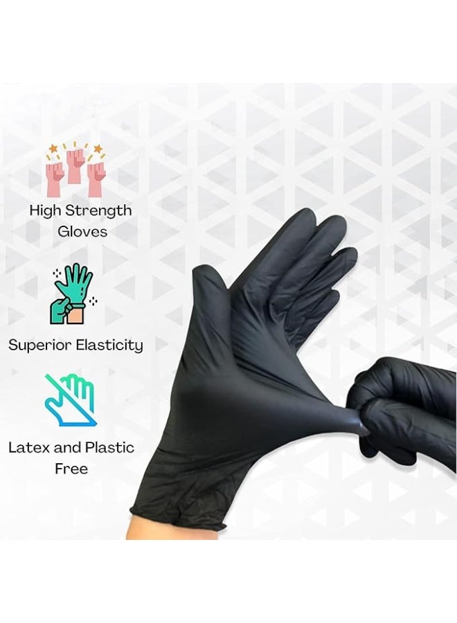 Black Nitrile Gloves (Pack of 50) - Multi Purpose, Superior Durability & Powder Free Hand Gloves - Practical & Easy-to-Use for General Tasks - Medium - Image 5