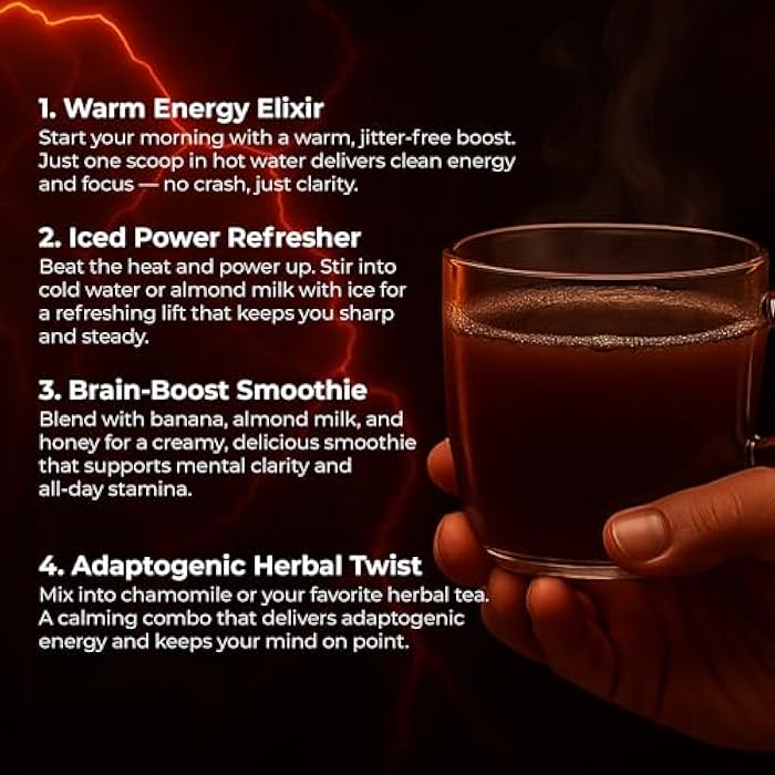 BloomBoost Guarana Powder 1,000mg Per Serv - Lion’s Mane, Ashwagandha, Maca,... Natural Caffeine Energizer, Brazilian Herbal Extract, Bulk Superfood, Vegan Friendly, & Non-GMO - 4.2oz (30 Servings) - Image 5