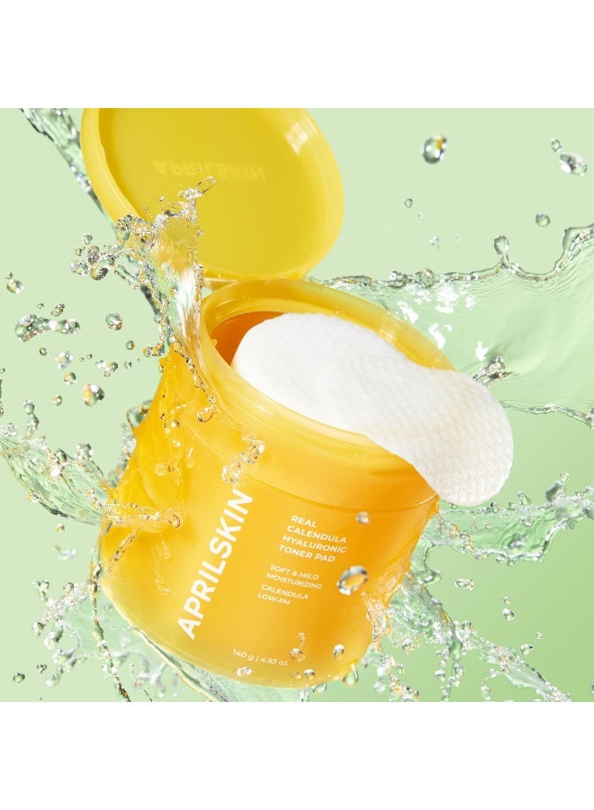 APRILSKIN April Skin Calendula PHA Hyaluronic Acid Dual-Textured Exfoliating Toner Pads Sensitive Skin 60 Pads - Image 3