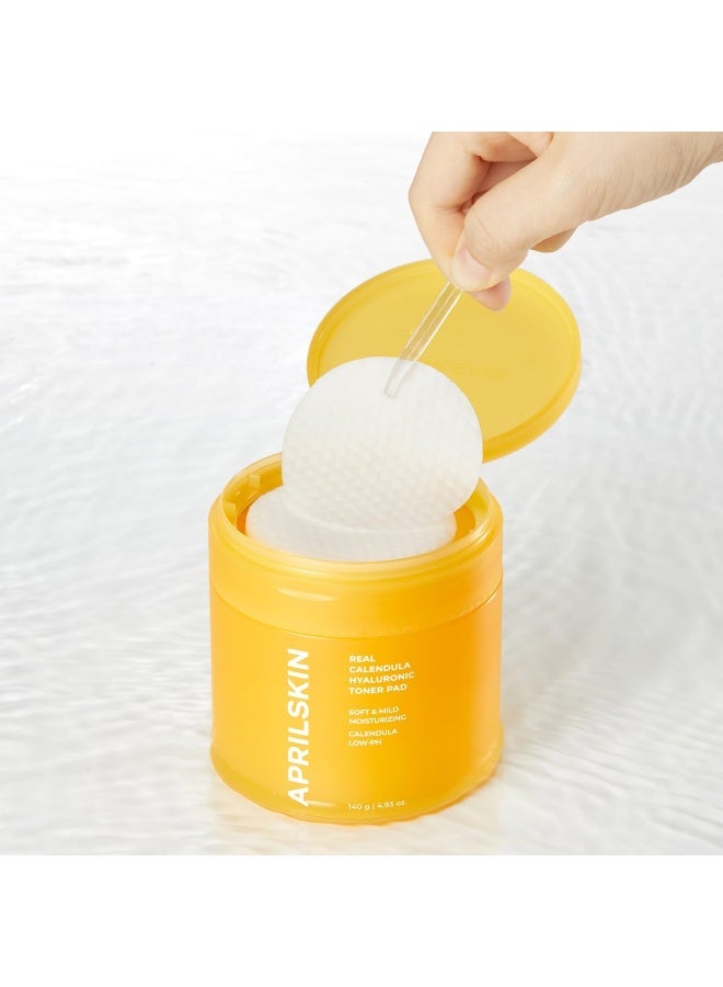 APRILSKIN April Skin Calendula PHA Hyaluronic Acid Dual-Textured Exfoliating Toner Pads Sensitive Skin 60 Pads - Image 2