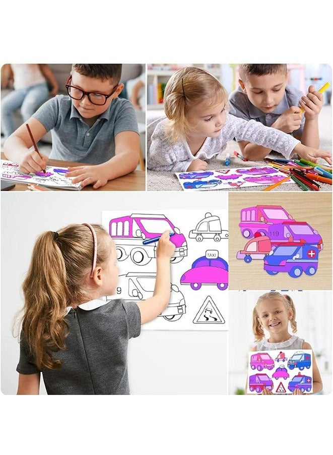 Muyixin قطعتان من ورق التلوين لرسم الأطفال مع 24 قلمًا ملونًا - Image 5