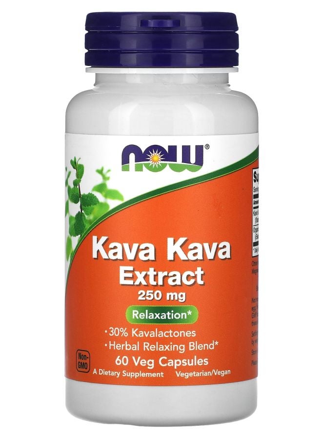 now Kava Kava Extract 250 mg 60 Veg Capsules