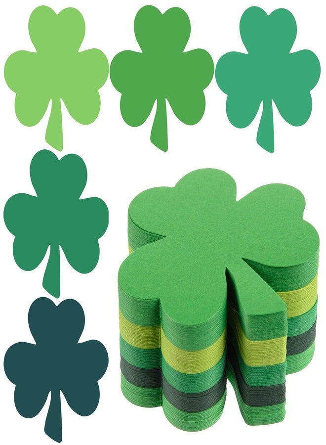 MixTeach 360 Pcs St. Patrick's Day Shamrocks Cutouts 4 Inch Paper Clover Cut-Outs Assorted Green Clover Shape Die Cuts for Irish St. Patrick's Day Party Kids School Craft Project Bulletin Board Decor - Image 1