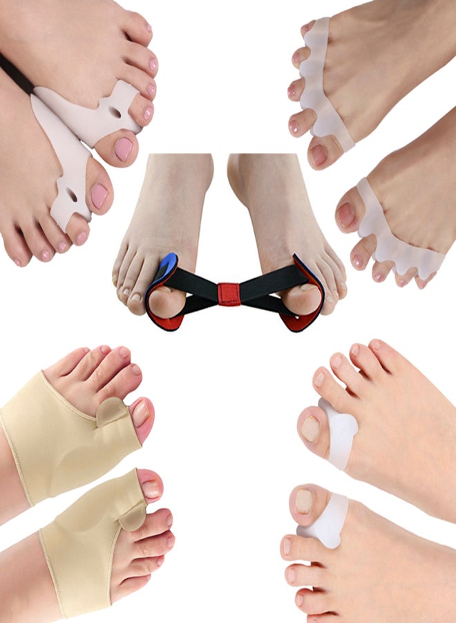 9Pcs/Set Bunion Corrector Big Toe Separators Straightener Hammer Toe Spacers Hallux Valgus Protector Pain Relief Foot Care Tool for Men & Women - Image 2