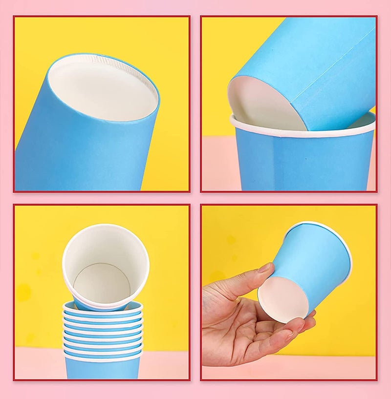 SANWALSA [250 ml, 100 Count, Multicolor Disposable Color Paper Cups | Rainbow Paper Cup for Wedding, Party, Picnic, Travel | Ideal for Tea, Coffee, Juice & Water - Image 3