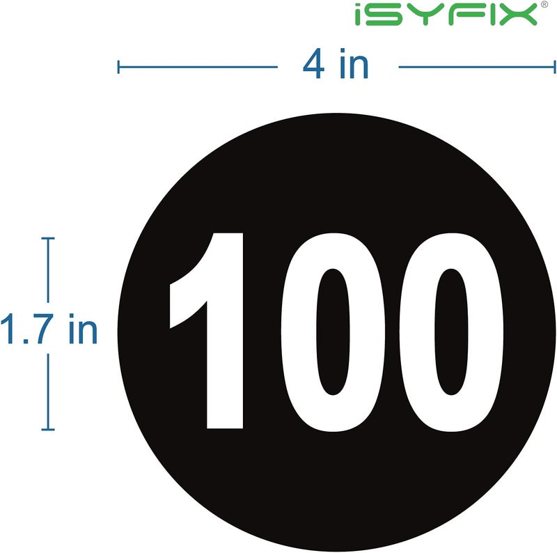 iSYFIX Black Consecutive Number Stickers – 1 to 100, 4-inch, 1 Set – Vinyl Self Adhesive Premium Decal, Ideal for Inventory, Storage, Organizing, Boxes, Bins, Toolbox, Lockers & More, Indoor/Outdoor - Image 3