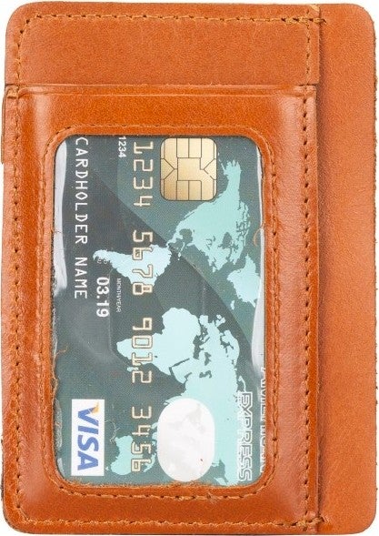 BOULETTA Parma Leather Card Holder Rst2 Tan - Image 2