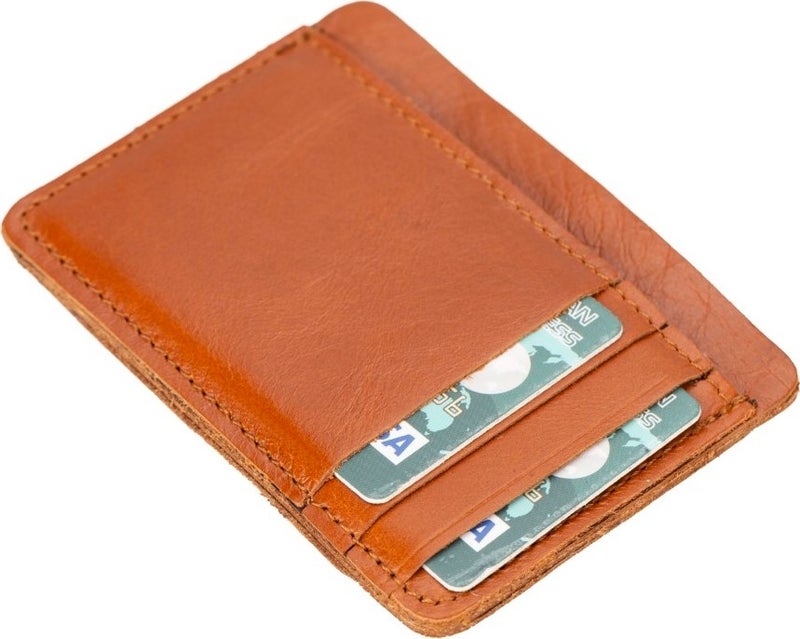 BOULETTA Parma Leather Card Holder Rst2 Tan - Image 4