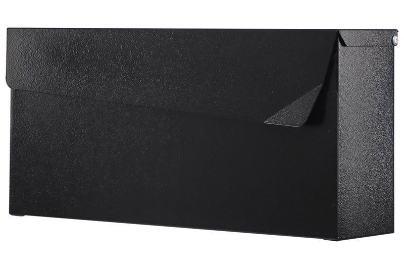 KYODOLED Wall-Mount Mailbox, Large Capacity Mail Box, Mailboxes for Outside, Galvanized Steel Rust-Proof Metal Post Box, 14.56" x7" x4.13" Black - Image 1