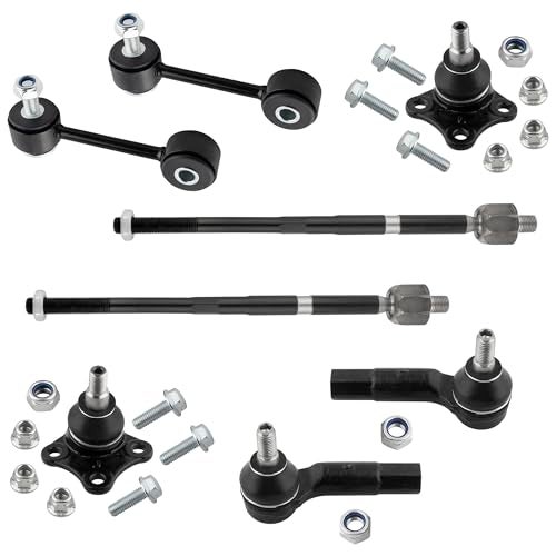 WEDOAUTO 8Pc Suspension Kit Front Inner Outer Tie Rods End Lower Ball Joints Sway Bar Fit For Volkswagen Beetle 2001-2010, Golf 2003-2006, Jetta 2001-2005 Replace# K90355 K90357 EV400 ES3524 ES3525 - Image 1