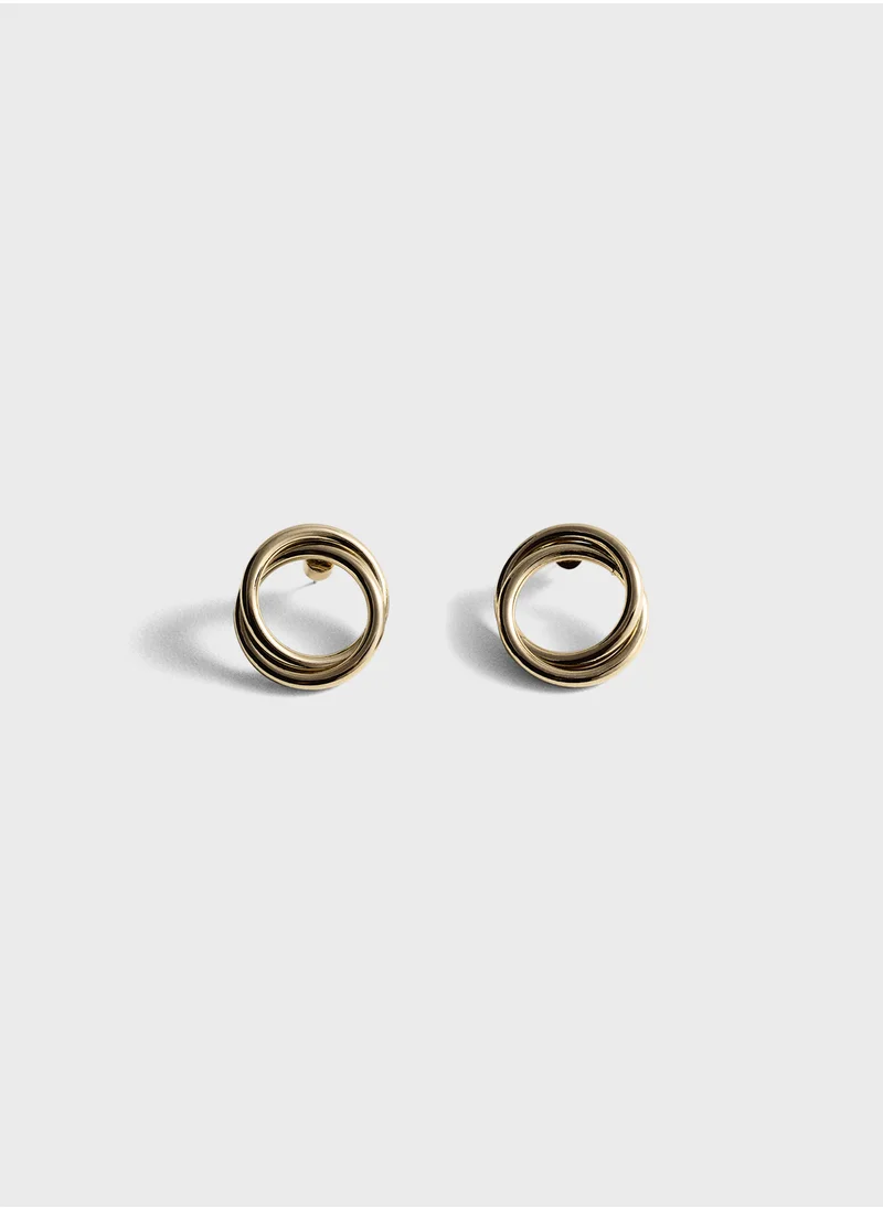 MANGO Interlocking Circular Earrings