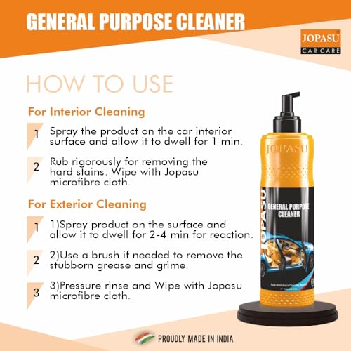 JOPASU General Purpose Cleaner – Heavy Duty Multi Surface Cleaner for Car, Home & Garage | Removes Dirt, Oil & Grease | Professional Cleaning Formula (300 ML) - Image 4