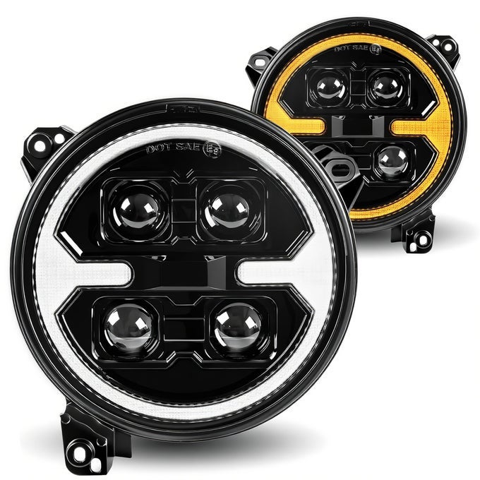9 Inch 1000 Bright Led Headlights For Jeep Wrangler Jljlu Unlimited 20182025Gladiator Jt 20192025Dot Approved Black Round Front Headlights With Drl And Turn Signal