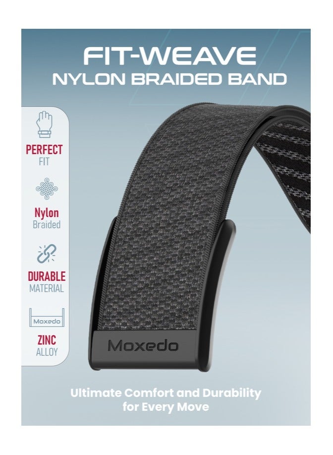 Moxedo Moxedo Fit-Weave Nylon Braided Band - Gray Black  - Image 4