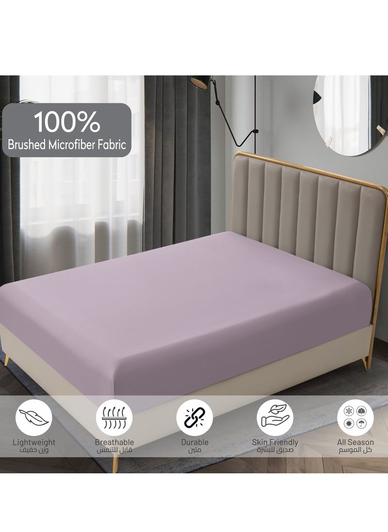 Donetella Bedding Fitted Sheet - Fits 120x200 Cm Bed For Twin Bed 2 Pcs (1 Fitted Sheet and 1 Pillowcase) - 30 Cm Deep Pocket - Solid Bed Sheet  - Image 5