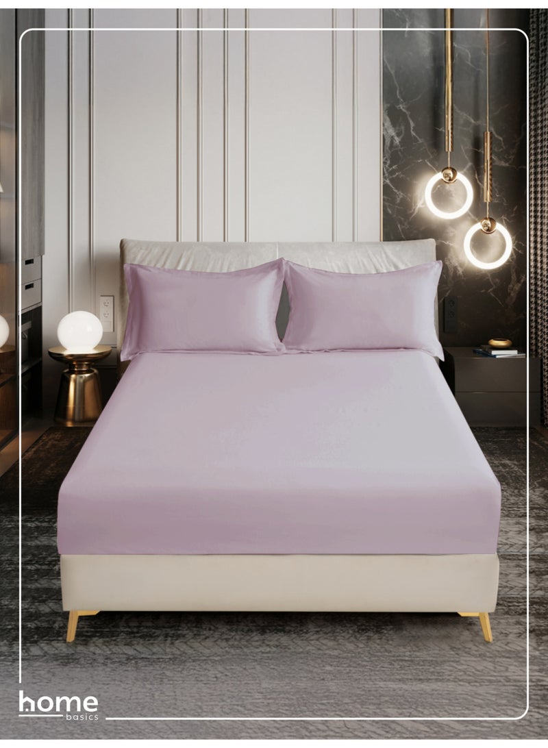 Donetella Bedding Fitted Sheet - Fits 120x200 Cm Bed For Twin Bed 2 Pcs (1 Fitted Sheet and 1 Pillowcase) - 30 Cm Deep Pocket - Solid Bed Sheet - Image 1